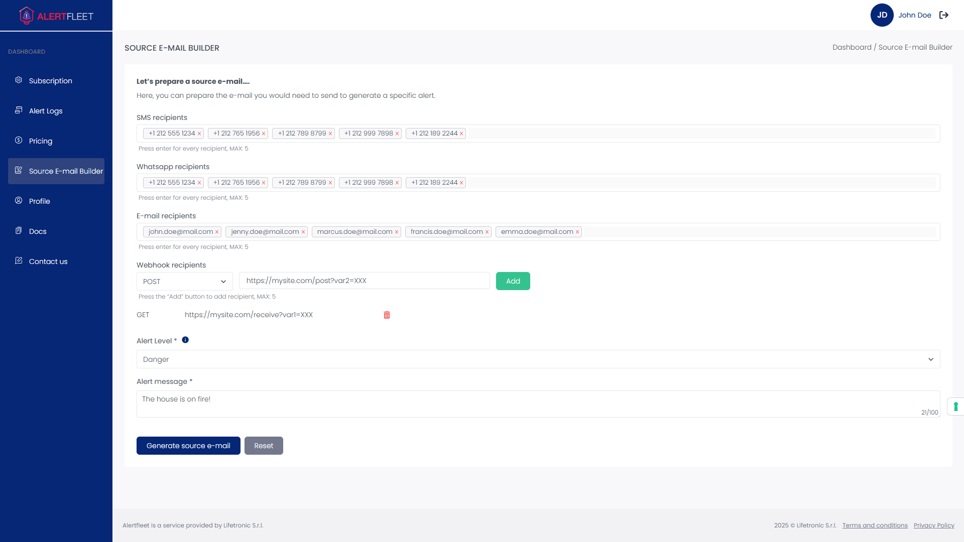 Dashboard – Alert Manager